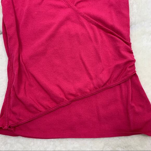 Geoffrey Beene Sport Hot Pink Sleeveless Crossover Wrap Top Small - Picture 3 of 7